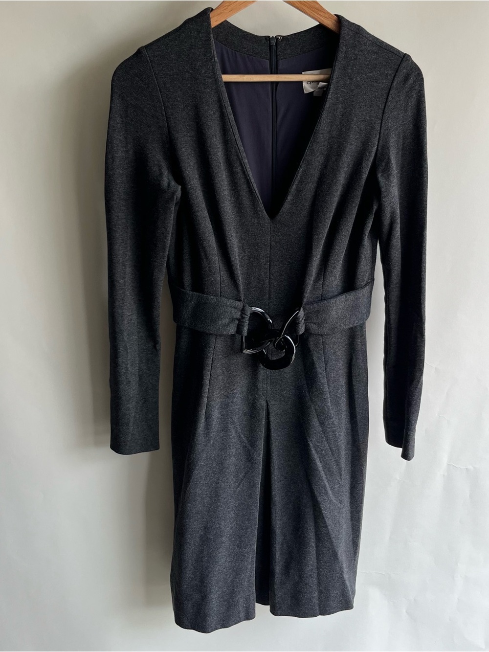 Milly Of New York Dress Fitted Sz Med Women’s Gray Long Sleeve EUC